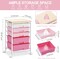 5-Drawer Rolling Utility Cart with Wooden Tabletop – 5-Tier Craft Storage Trolley with Lockable Wheels, Rose Pink